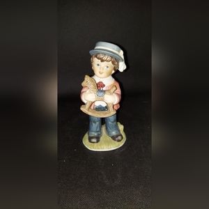Vintage HOMCO Young Boy With His Favorite Rocking Horse Toy #1419